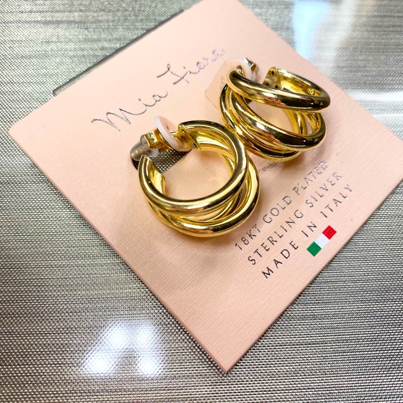 Mia Fiore BRAND NEW Gold toned Hoop earrings ✨✨✨ - Picture 2 of 5